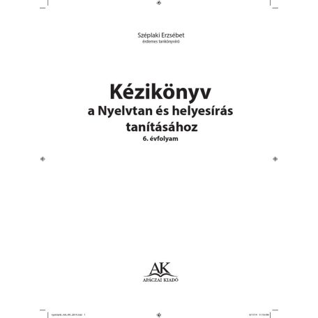 Kézikönyv a Nyelvtan és h. 6. AP-060332