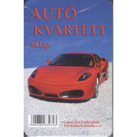 Autó kvartett kártya