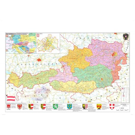 Ausztria irányítószámos térkép 100x70