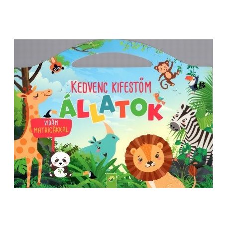 Vidám állatok kifestője matricákkal