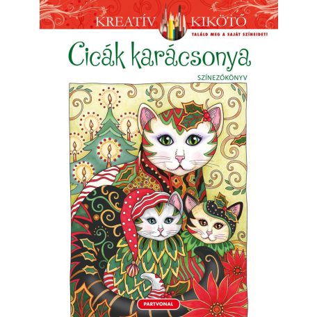 Cicák karácsonya - kreatív színező