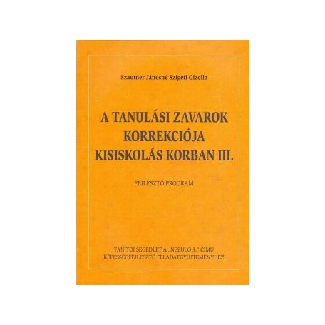 A tanulási zavarok korr. kisisk.kor.3.