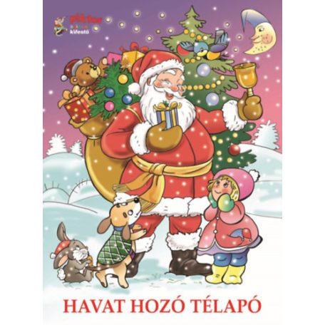 Havat hozó télapó-piktor színes kifestő