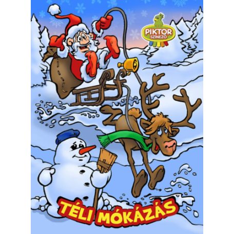 Téli mókázás-piktor színes kifestő