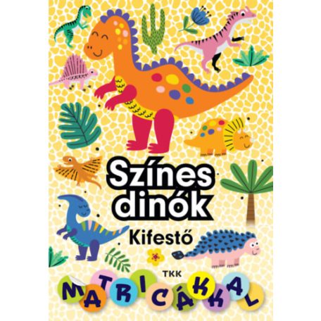 Színes dínók kifestő matricákkal