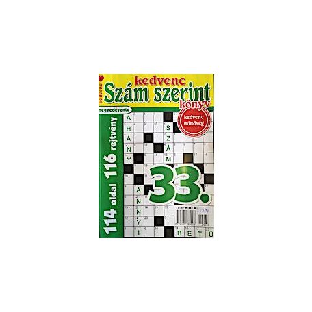 Zsebrejtvény 33. (szám-szerint - zöld)